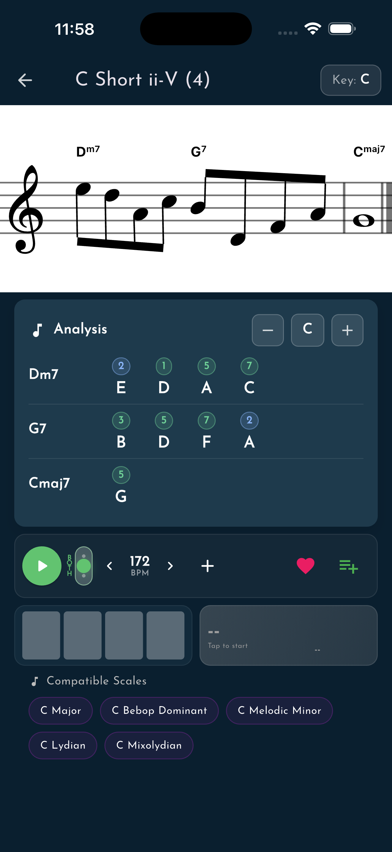 CleverJazz analysis and compatible scales
